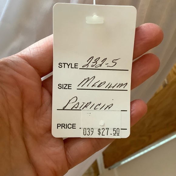 PATRICIA LINGERIE White Satin Lace Trimmed Slip Skirt Size M - Picture 6 of 9